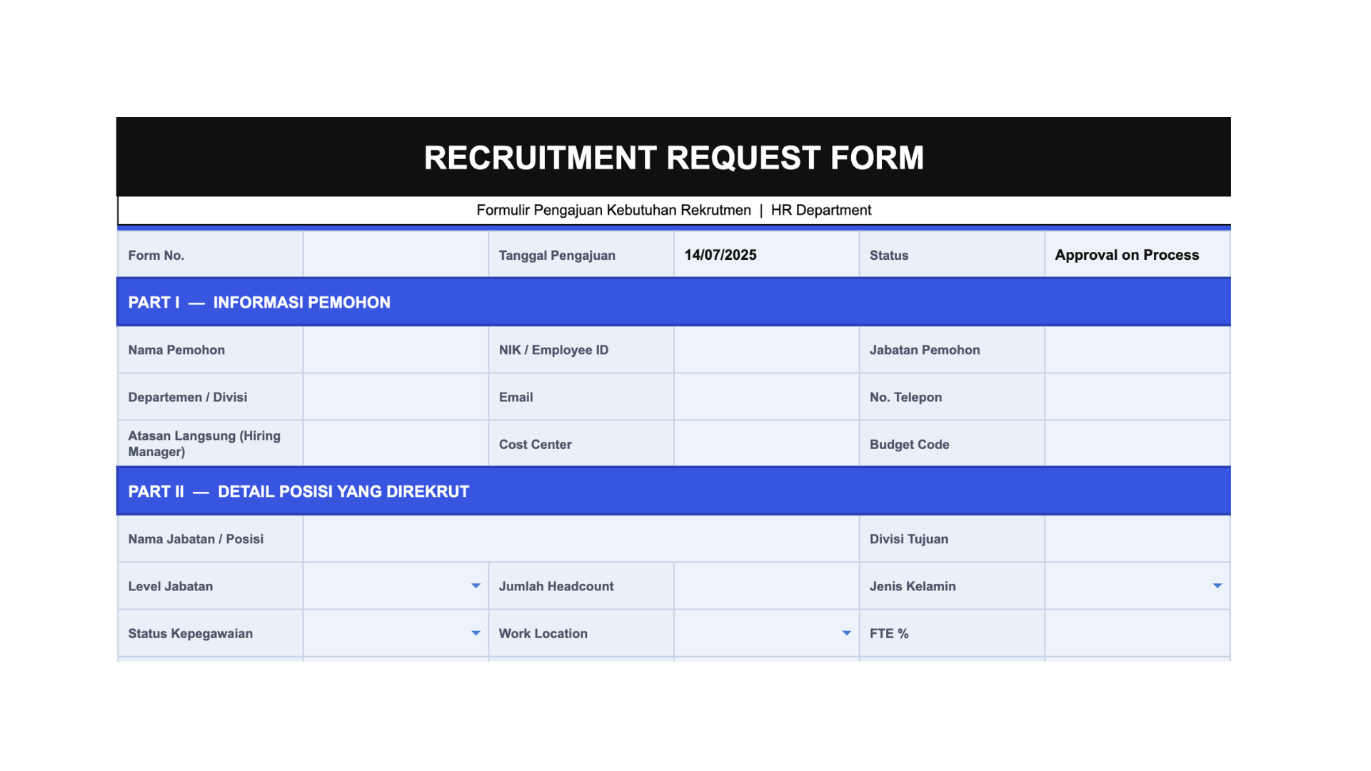 Recruitment Request Form